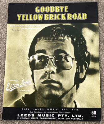 ELTON JOHN: Goodbye Yellow Brick Road. RARE Vintage Original sheet music