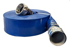 3" x 100' Reinforced PVC Lay Flat Hose  70 PSI  Aluminum Cam  Groove Fittings