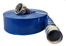 3" x 100' Reinforced PVC Lay Flat Hose | 70 PSI | Aluminum Cam & Groove Fittings