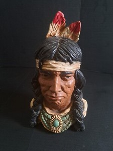 Vintage Universal Statuary Corp 1966 Native American Chef Bust 