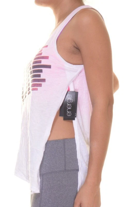Женская майка Energie для подростков с асимметричным подолом ярко-белая розовая XL - Изображение 3 из 3