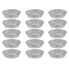 Garden Elements Round Clear Vinyl Plant Saucer, 6" (Pack of 15)
