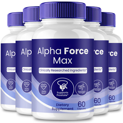 (5 Pack) Alpha Force Max Prostate Health Supplement Pills - Prostate Capsules