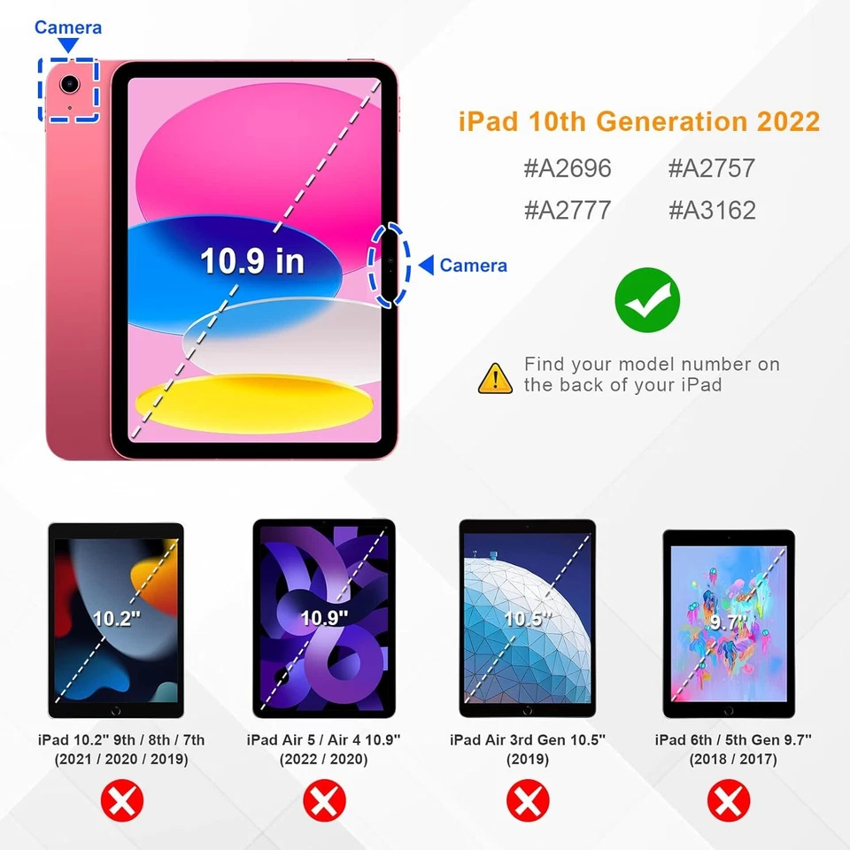 Case for iPad 10th Gen (2022) 10.9 inch Shockproof Cover with Shiny Clear Cover - Image 2 of 4