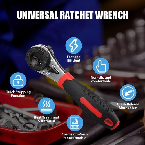 Adjustable Ratchet Wrench Portable Multi-functional Wide Open - View #3