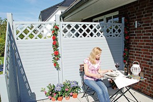 Sichtschutzzaun Barcelona Kunststoff Grau Sichtschutz Gartenzaun Rankzaun Zaun Ebay