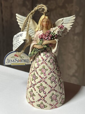 Jim Shore Heartwood Creek Rose Pink Breast Cancer Angel Ornament 4.9 in  4024794 28399323067| eBay