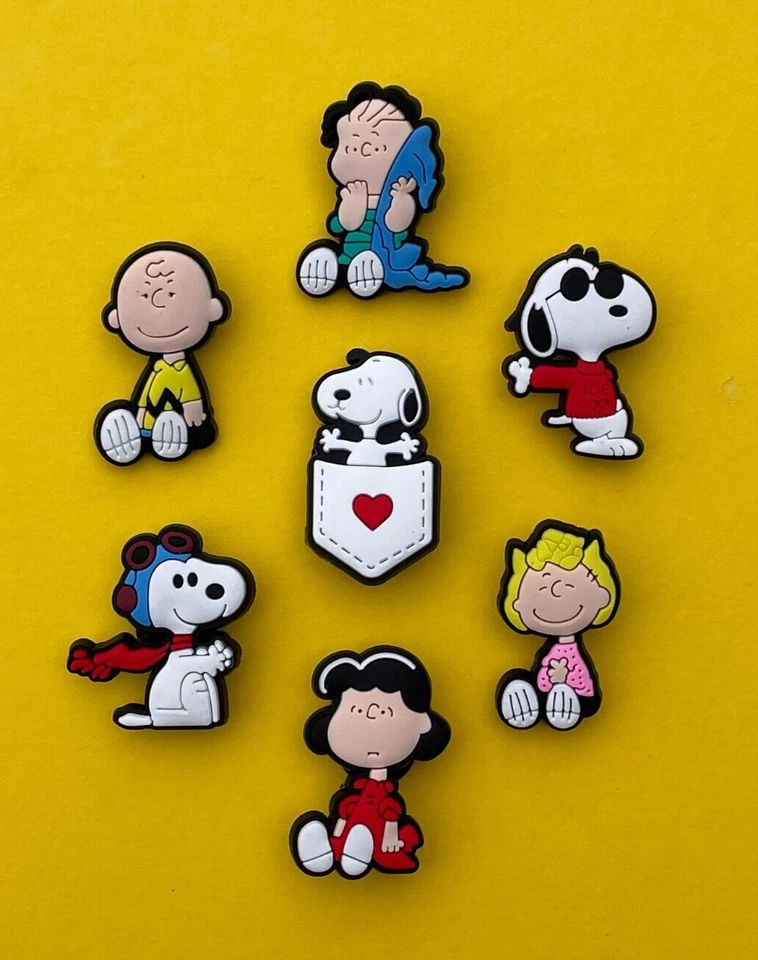 7 x Schuhstecker/Shoe Charms für PEANUTS*SNOOPY*LUCY*CHARLIE BROWN*SALLY* Fans