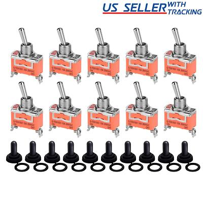 #ad #ad 10x Waterproof Heavy Duty Toggle Switch ON OFF 2 Terminal Car Boat SPST 15A 250V $13.49