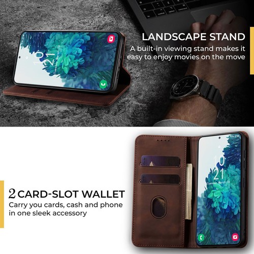 For Samsung Galaxy S20 FE 5G Leather Case Wallet Cover Privacy Screen Protector - Zdjęcie 9 z 47