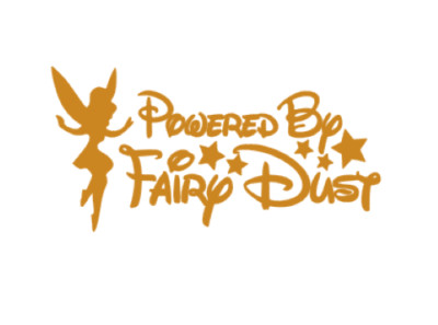 POWERED BY FAIRY DUST PIXIE AUFKLEBER VINYL STICKER 8 Zoll x 4 Zoll AUTO VAN WAND SCHLAFZIMMER