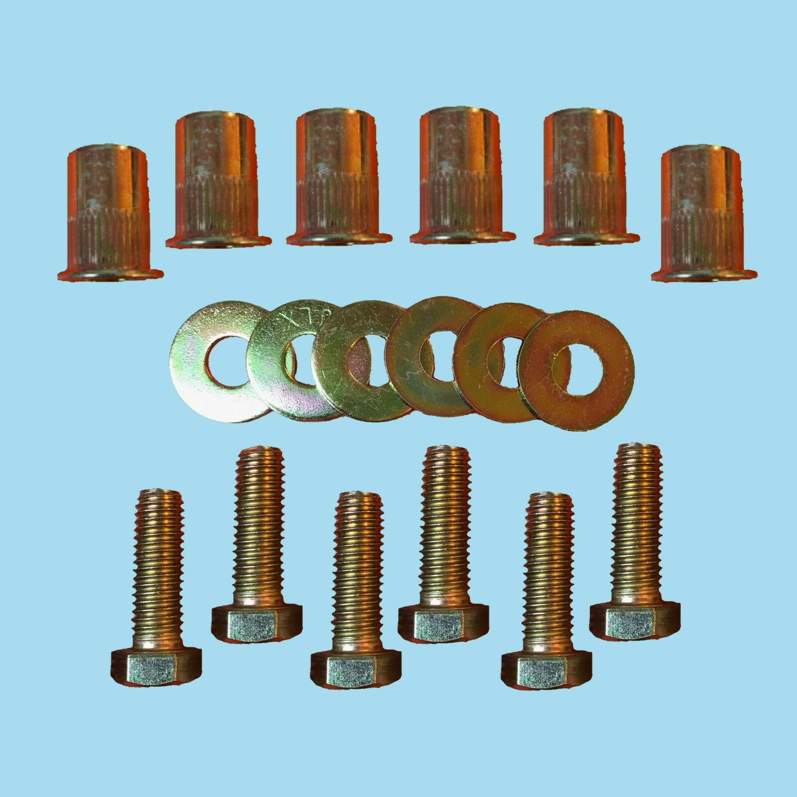 Jeep Wrangler Skid Plate Mounting Nutserts/Rivnuts & Bolts TJ 0306 Kit