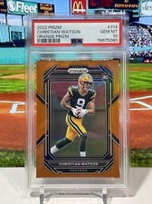 2022 Panini Prizm Christian Watson Orange Rookie /249 PSA 10 Packers