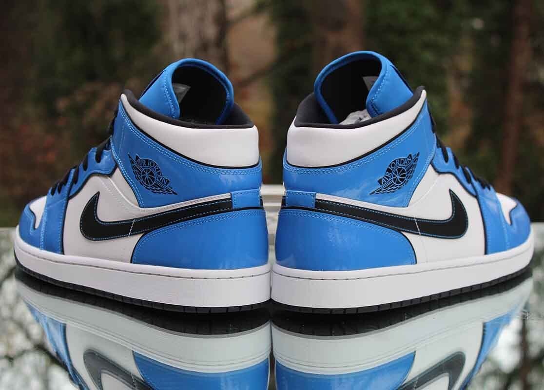 Nike Air Jordan 1 Mid SE Signal Blue Men's Size 14 White