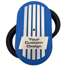 15 Oval Blue Air Cleaner Kit - Custom Engravable Billet Top - Ansen Usa