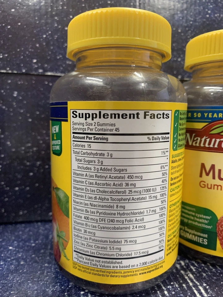 2 X Gomitas Multi Hechas en la Naturaleza para Adultos Nutricionales 90 Ct Exp: Leer Descripción Foto 2 de 4