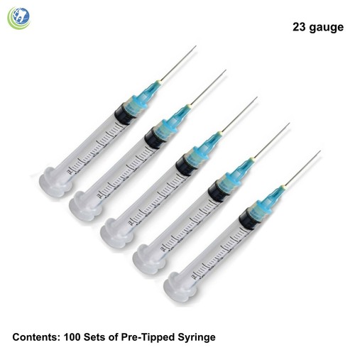 Dental Endodontic Irrigation Syringes Luer Lock Tips 23Ga 100/Box