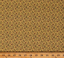 Cotton Flowers on Yellow Small Floral 6th Street Fabric Print by Yard D144.15