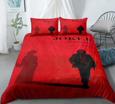 Joker Red Single Double Queen King Size Bed Quilt Duvet Cover Set Doona Covers