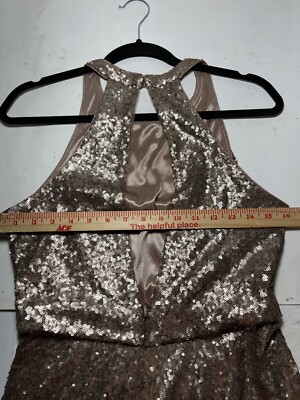 Jenny Yoo Collection Rose Gold Sequin Maxi Bridesmaid Dress Size 8 Long  Wedding | eBay