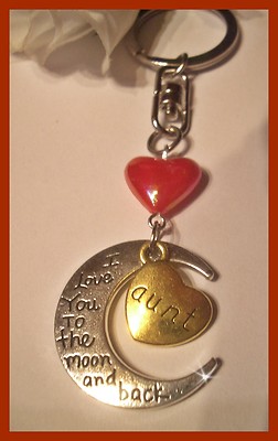 Mond Familie Schlüsselanhänger * I love you to the moon & back *  Tante (D933)