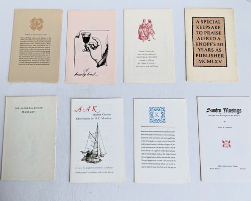 ANDENKEN FÜR ALFRED A. KNOPF mit 50 Kleindruck-Kleindrucken + 2 signierten Briefen - Bild 11 von 16