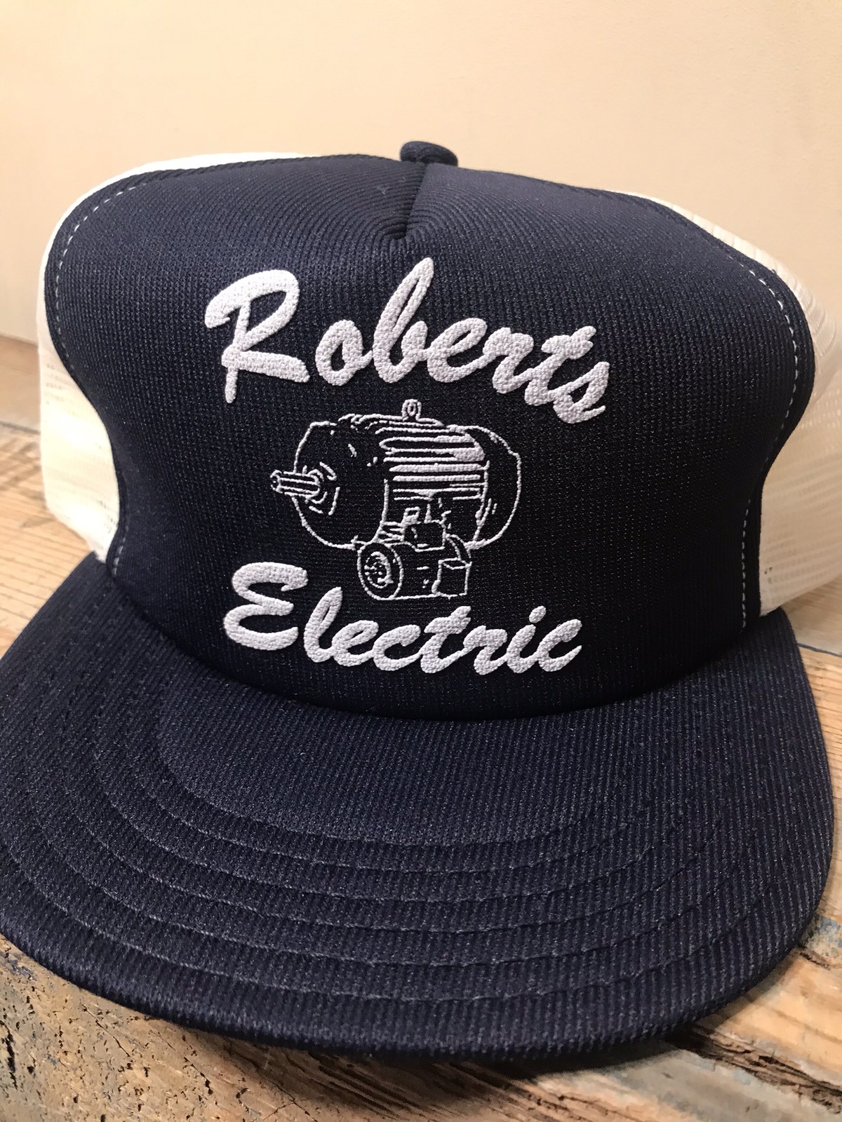 Vintage Roberts Electric motors hat Made in USA snapb… Gem