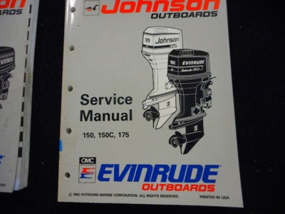 1992 Johnson Evinrude 150 150c 175 Hp Outboard Dealer Service Manual Ebay