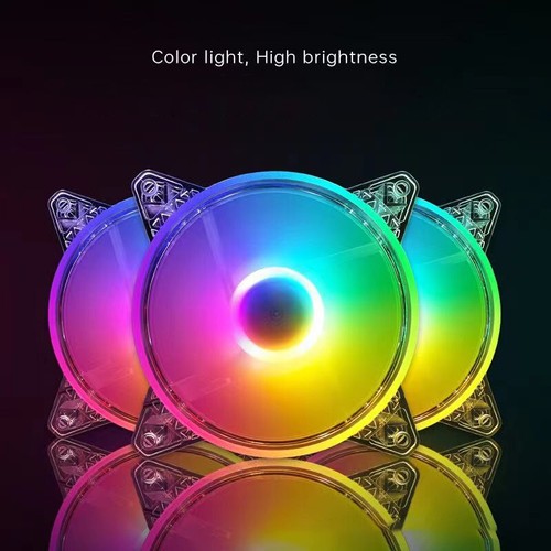 120mm Transparent Crystal RGB Computer Case Cooling Fans Gaming PC Tower Coo _ou