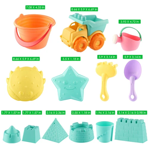 Beach Toys Set for Kids Toddlers Beach Sand Toy Kit Bucket Shovel Sand Truck US - Bild 15 von 24