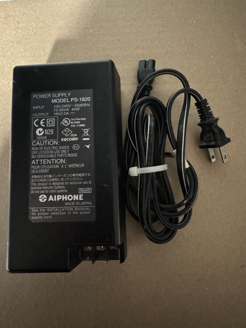 AiPower 18V 2A PS-1820UL Replacement AC Adapter for AiPhone