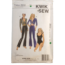 Kwik Sew 2632 Pattern Misses' Flared Pants Tops Leotard Close Fitting XXS-L UC
