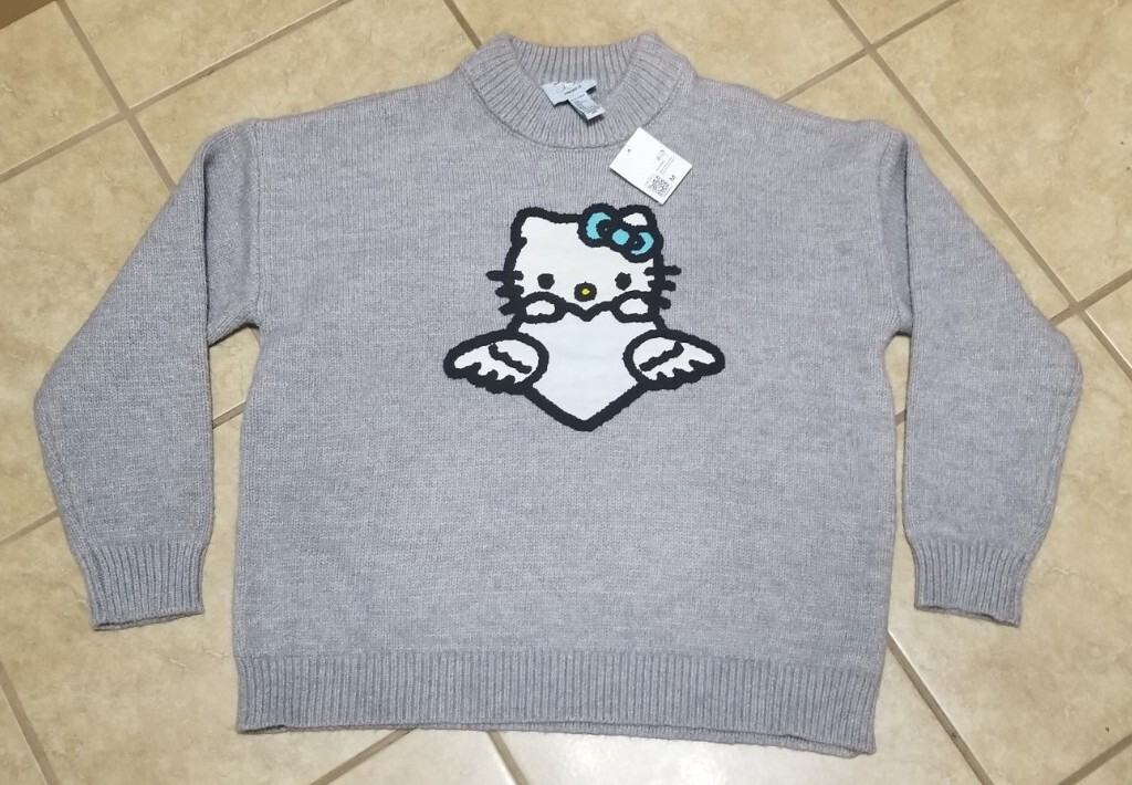 Forever 21 x Sanrio Angel Hello Kitty Heather Gray Knit Sweater