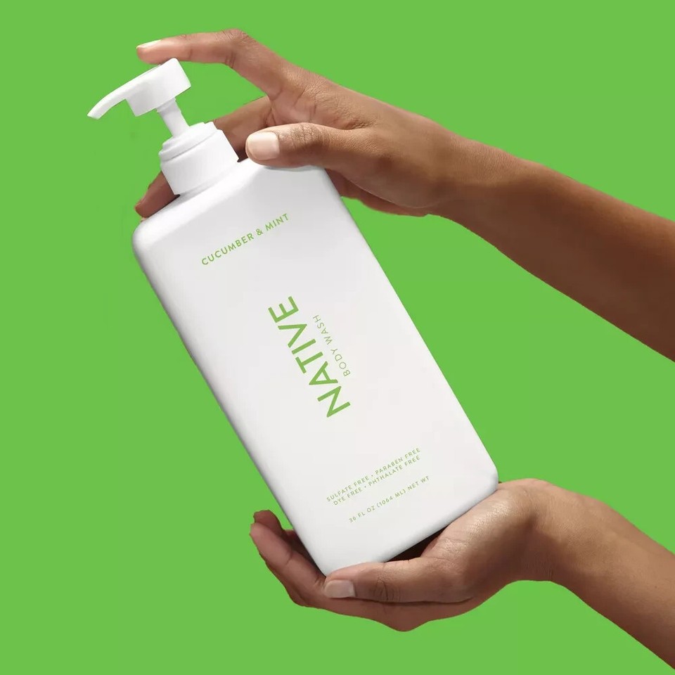 Native Body Wash Cucumber & Mint 36 fl oz Pump Bottle Safe Simple