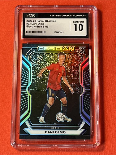 2020-21 Panini Obsidian Dani Olmo RC Electric Etch Blue #/30 💎 CGC 10 GEM MINT