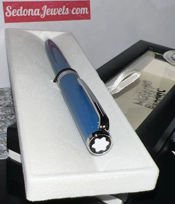 COY Petrol Blue SEALED Flight Box MONTBLANC Pix  IF Ballpoint Voucher 125321 - Image 1 of 4