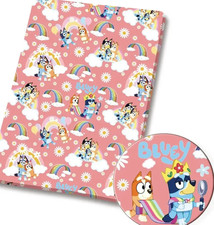 Bluey Bingo children character polyCotton Fabric Half Yard 18  x 55   11375