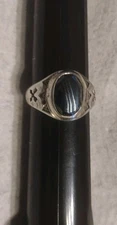 Wheeler mfg sterling+hematite men's NA SW ring Sz13