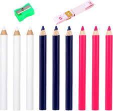 9Pcs Fabric Pencil for Sewing, Including 3 Colors Water Soluble Tailor Chalk Emb