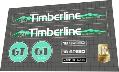 1985 GT Timberline blue green frame DECAL SET
