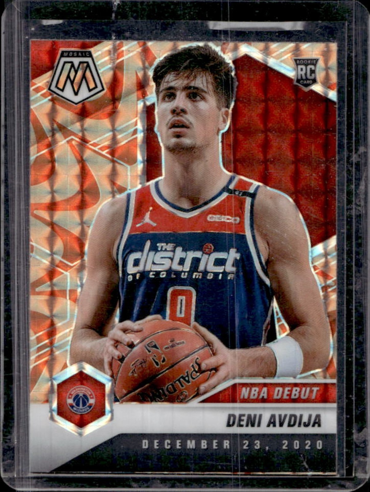 2020-21 Mosaic Deni Avdija RC Reactive Orange NBA Debut #272 Wizards