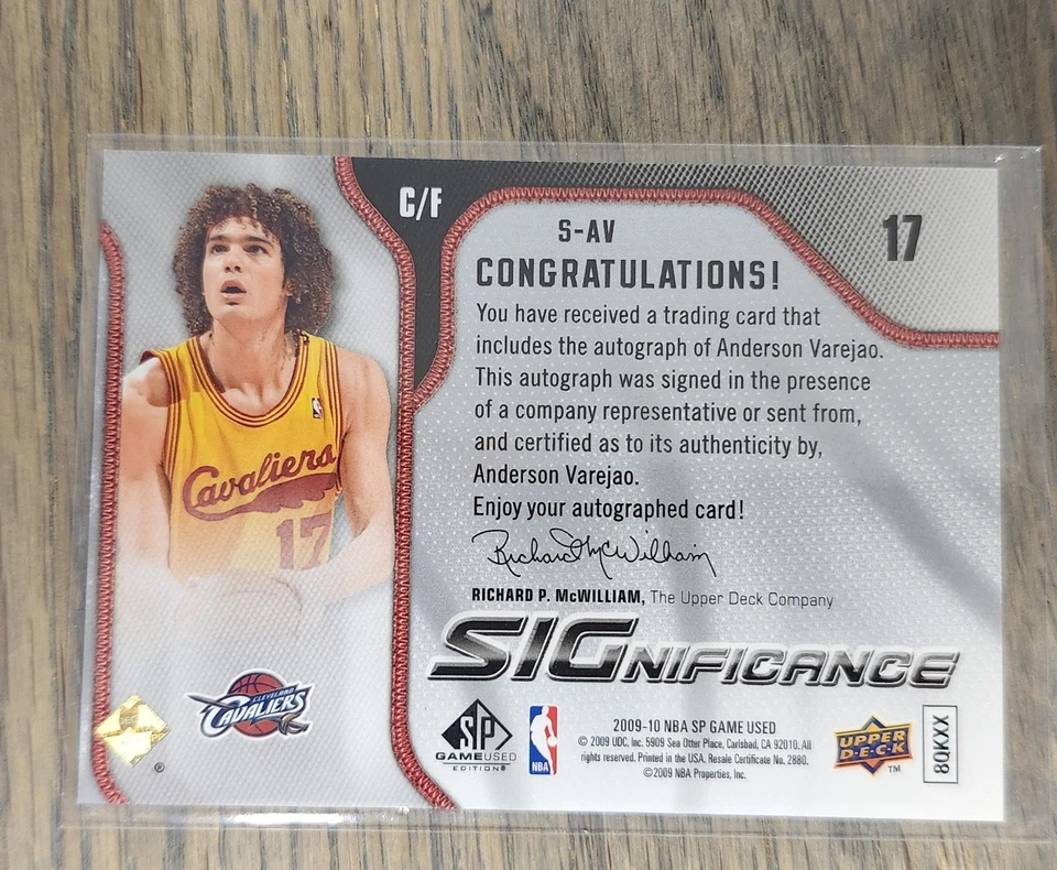 Anderson Varejao 3 Card Auto Lot Gold /10 Cleveland Cavs Brazil Fan Favorite - Image 3 of 4