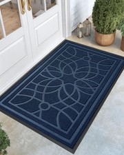 Duty Non Slip Low Profile Doormat for Entryway, Trap Patio, Garage, 5x3, Blue