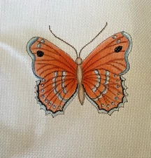 P3 Designs Needlepoint Hand Painted Canvas Butterfly 24ct Congress 3" x 2-1/2"