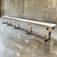 216in Length White PVC Flat Conveyor Belt Sys...