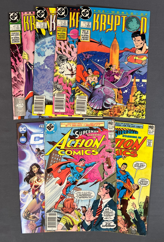7 comics lot The World of Krypton, #1-4 Full Run DC Superman Action #498 499
