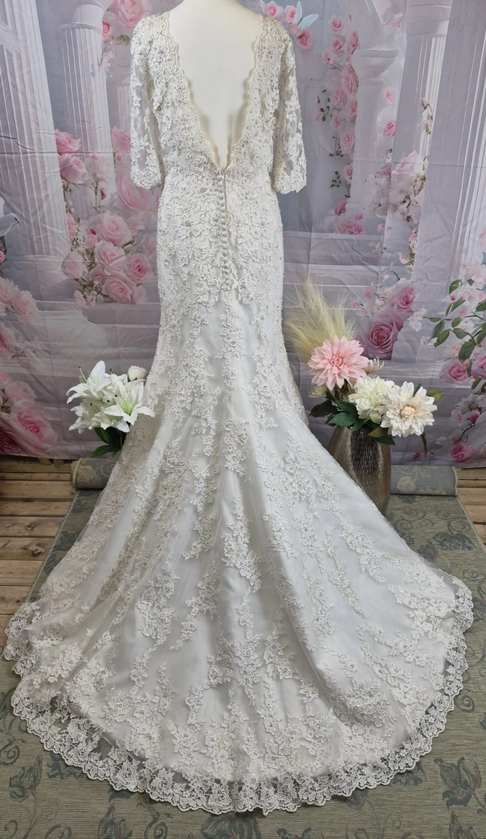 sweetheart top lace wedding dress Detachable Sleeves Sweetheart Neck A Line Lace Tulle Wedding Dress AWD1826 main image 0