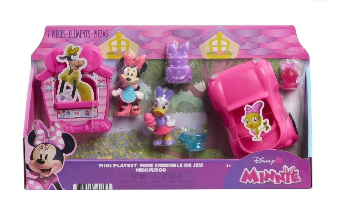 Disney Jr Minnie Mouse Mini Playset 7pc Figure Set Girls Gift Collectible Toy