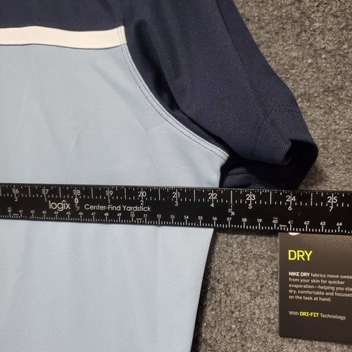 Nike Dri-Fit Victory Color Block Polo Golf Shirt Blu Bianco Uomo Large Nuova con etichette Nuova - Foto 5 di 12