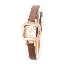 Fashionable Female Quartz Wrist Watch Analog PU Strap Wristwatch (Brown) UK